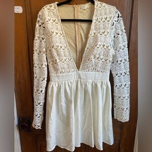 Luxe Wave White Dress Size L
